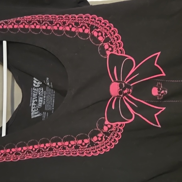 Kreepsville Black With Pink Skulls Womens Dress XXL - Picture 3 of 4